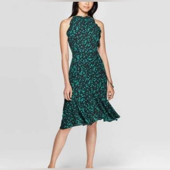 Who What Wear Floral Print A-Line Halter Sleeveless Dress. New With Tags. - Picture 1 of 9